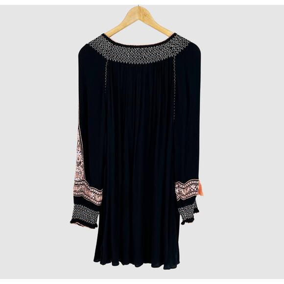 Free People Boho Long Sleeve Embroidered Dress Medium - Picture 2 of 8